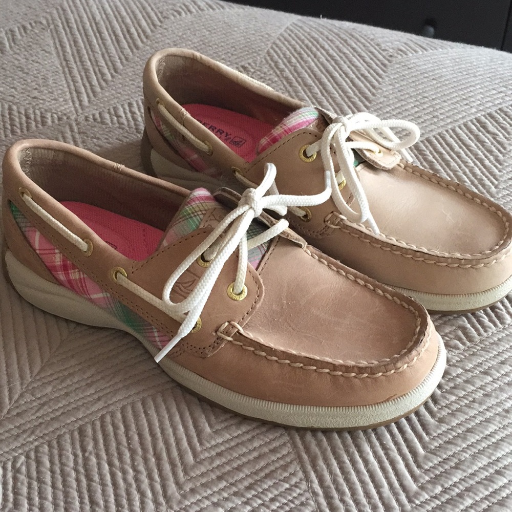 Sperry Top Slider Boat Shoes with Plaid